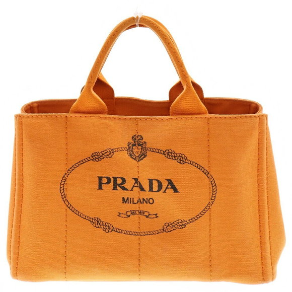 Prada Canapa Canvas Shoulder Bag Orange - Picture 1 of 6